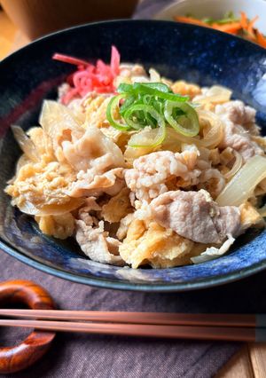 味しみお揚げが美味しい！簡単麺つゆ豚丼-レシピのメイン写真