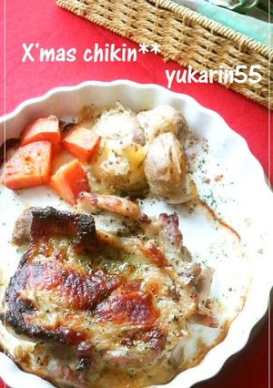 オ-ブンで焼く！クリスマスペッパ-チキン-レシピのメイン写真