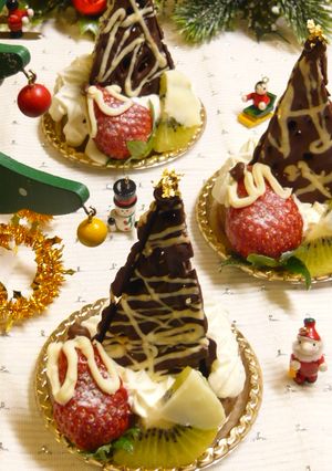 チョコババロアに雪景色なチョコツリー☆彡-レシピのメイン写真