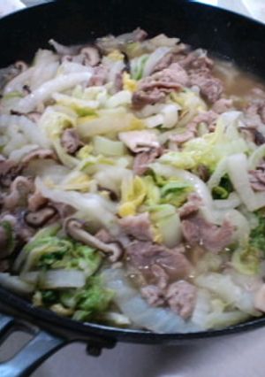 美味しい豚白菜蒸し煮－材料３・調味料２-レシピのメイン写真