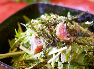 まぐろのお刺身と水菜の山葵マヨサラダ-レシピのメイン写真