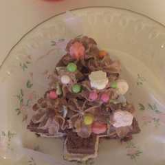 รูปของ 板チョコシフォン生地で子供とデコ
