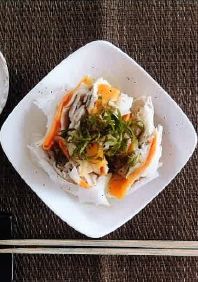 野菜の皮の担々麵・豚と野菜のミルフィーユ-レシピのメイン写真