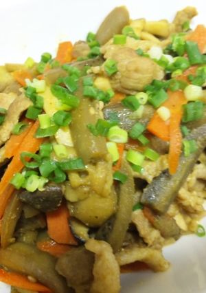 豚こま☆ナス☆焼きたれカレー炒め-レシピのメイン写真