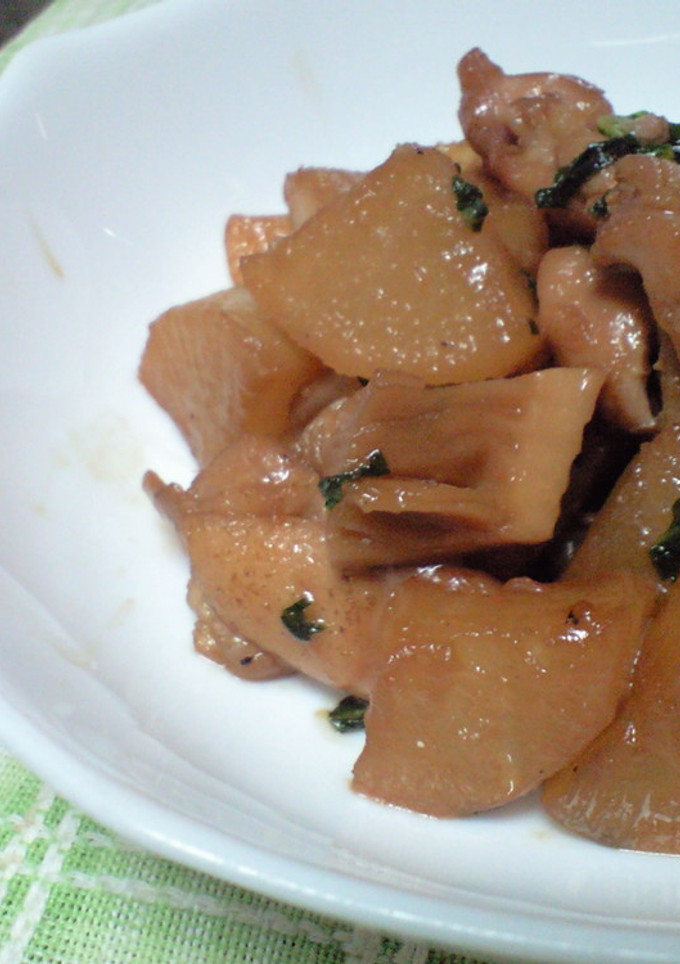 こってり味仕上げ【大根と竹の子の煮物】-レシピのメイン写真