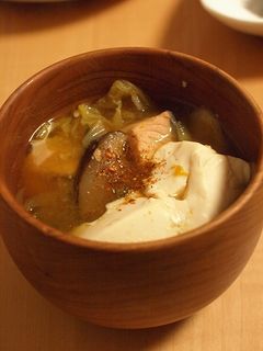 鮭とかぼちゃのほっこり味噌鍋風スープ-レシピのメイン写真