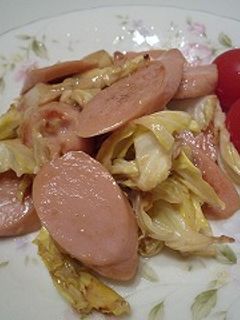魚肉ソーセージとキャベツのマヨ醤油炒め-レシピのメイン写真