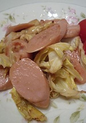 魚肉ソーセージとキャベツのマヨ醤油炒め-レシピのメイン写真
