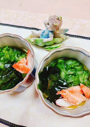 胡瓜・わかめ・カニカマの酢の物-レシピのメイン写真