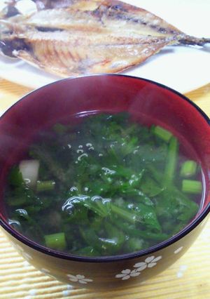 以外な組み合わせ☆春菊の味噌汁-レシピのメイン写真