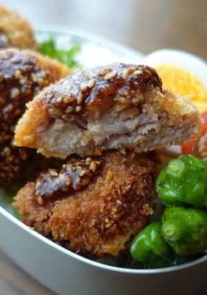 豚こまでひとくちカツ弁当-レシピのメイン写真