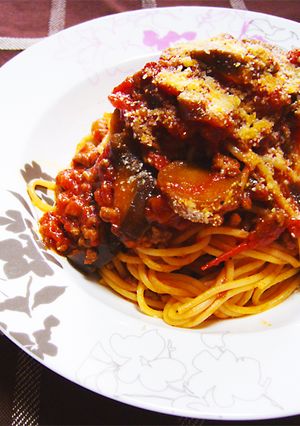 簡単！トマト缶とナスとひき肉ボロネーゼ★-レシピのメイン写真