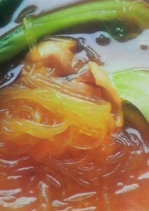 春雨とチンゲン菜のスープ煮♪カレー味！-レシピのメイン写真