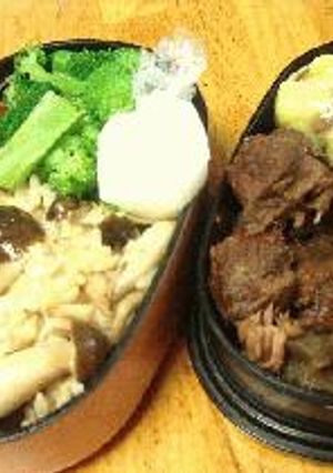 まぐろとこんにゃくの煮物弁当-レシピのメイン写真