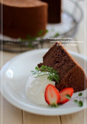 ♥絶品・ふわふわココアシフォンケーキ♥-レシピのメイン写真