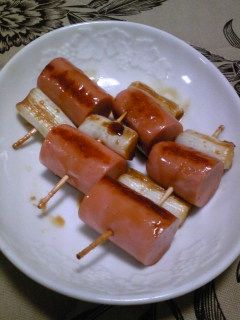 魚肉ソーセージのねぎま(焼き鳥風)-レシピのメイン写真