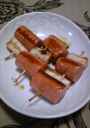 魚肉ソーセージのねぎま(焼き鳥風)-レシピのメイン写真