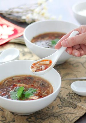 きのこと豆腐の酸辣湯（サンラータン）-レシピのメイン写真