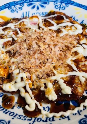 ヘルシー豆腐でお好み焼き（たこ焼き風）-レシピのメイン写真