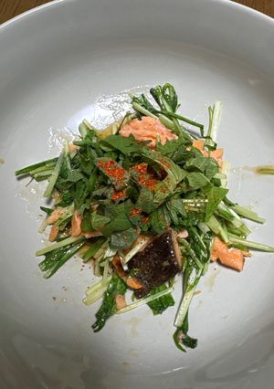 水菜と塩ジャケの炒め物-レシピのメイン写真