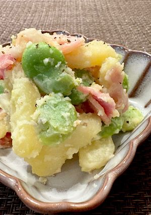 そら豆とベーコンのポテサラ風-レシピのメイン写真