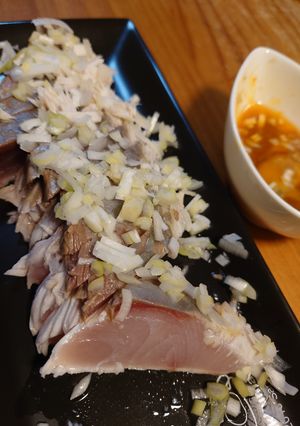 ハマチの湯引きポン玉-レシピのメイン写真