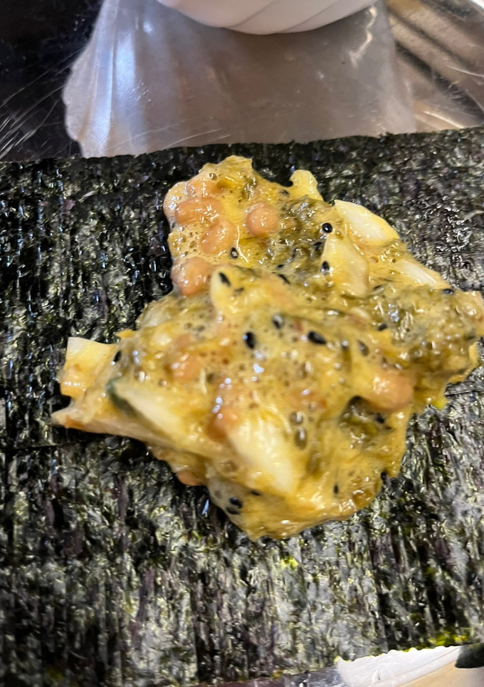 新玉ねぎとあおさの納豆巻き巻き-レシピのメイン写真