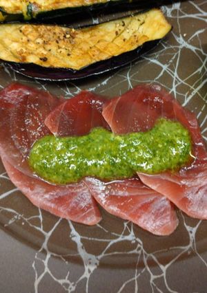 鰹の春菊サルサヴェルデソースがけ-レシピのメイン写真