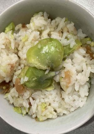 そら豆と梅おかかご飯-レシピのメイン写真