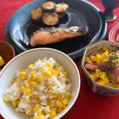 รูปของ とうもろこしご飯とペペロン炒め