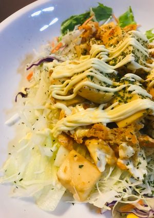ミニ豆腐の照り焼き風炒め／サラダ-レシピのメイン写真