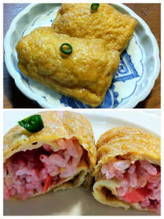 稲荷寿司薄揚げはバルサミコ煮 ビーツ芝漬-レシピのメイン写真
