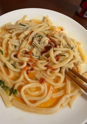 えのきと卵でウマうどんTKM！-レシピのメイン写真