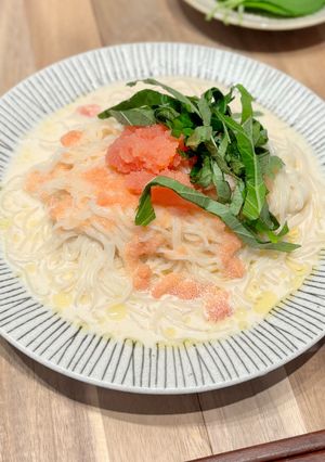 大葉とたらこのクリームそうめん-レシピのメイン写真