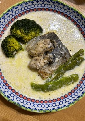 タラとカキのムニエル クリームスープ-レシピのメイン写真