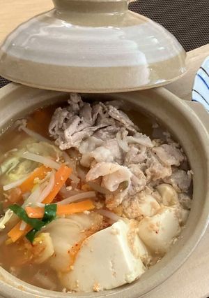 ぱく増し！ひとり鍋でもキムチ豆乳鍋-レシピのメイン写真