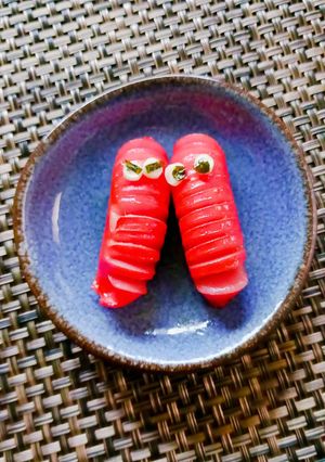 お弁当に赤ウィンナーで虫🐛-レシピのメイン写真