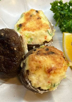 椎茸のお豆腐詰め焼き-レシピのメイン写真