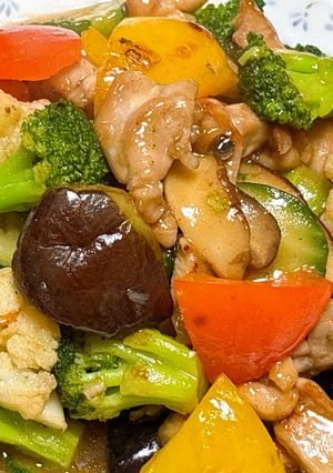 鶏もも肉と彩り野菜の中華風炒め-レシピのメイン写真