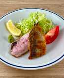 刺身でも食べられる　地アジの半身揚げ