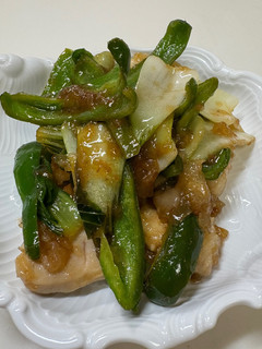 鶏胸肉とピーマン青梗菜の梅和風炒め-レシピのメイン写真