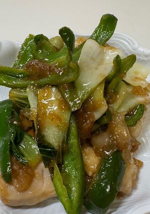 鶏胸肉とピーマン青梗菜の梅和風炒め-レシピのメイン写真