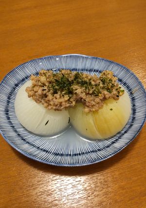 新玉ねぎの肉みそかけ-レシピのメイン写真