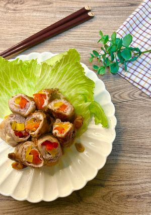 彩り華やかパプリカのチーズ肉巻き-レシピのメイン写真