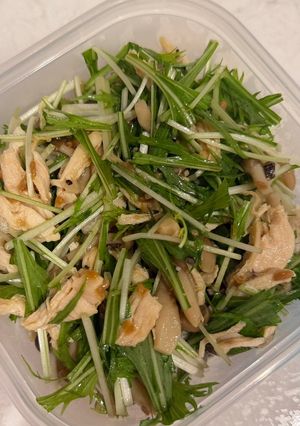 ささみとしめじと水菜の麹サラダ-レシピのメイン写真