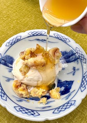 練馬江戸栗レシピ　『蒸し栗のアイス添え』-レシピのメイン写真