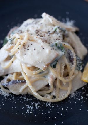 きのこの豆乳レモンクリームパスタ-レシピのメイン写真