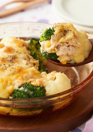 カリフラワーとブロッコリーのツナマヨ焼き-レシピのメイン写真