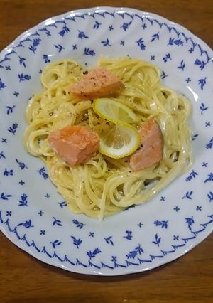 ヨーグルトで鮭しっとり♪甘塩鮭のレモンパスタ-レシピのメイン写真