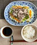 ぱく増し！豚肉と野菜の冷しゃぶポン酢かけ